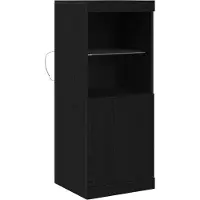 vidaXL LED Dressoir Zwart Eiken 41 x 37 x 100 cm Bewerkt hout
