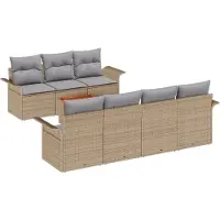 vidaXL Tuinbank Set 8 st 7-Aantal zitplaatsen Beige en Lichtgrijs