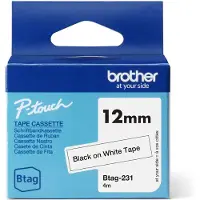 Brother BTAG-231 - Zwart op wit - Rol (1,2 cm x 4 m) 1 cassette(s) hangdoos - etikettape