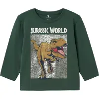 Name it Shirt 'NMMJurassic World' ombergrijs / spar / zwart / offwhite