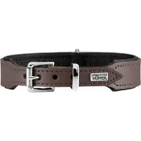 Hunter - Halsband Basic - Hondenhalsband Halsumfang 34-38 cm, bruin/zwart