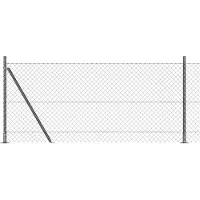 vidaXL gaashek met betonnen voetstuk 25 x 0,8 m PVC-Coated Staal Grijs