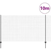 vidaXL gelast draadhek met palen 10 x 1,4 m PVC-Coated Staal Grijs