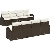 vidaXL Tuinbank Set Bruin 55 x 55 x 37 cm poly rattan