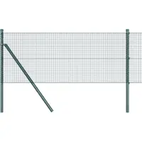vidaXL gelast draadhek met grondbevestiging 10 x 0,4 m Groen Mesh