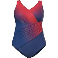 Ulla Popken Badpak indigo / donkerblauw / rood