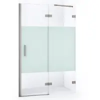 Maxaro Diamond Douchedeur | 120 cm Rvs Helder met matte strook Draaideur