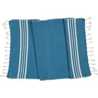 Lalay Kleine hamamdoek Krem Sultan petrol blue van Lalay