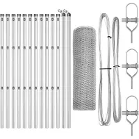 vidaXL zeshoekig gaashek met grondbevestiging 25 x 0,5 m zilver Mesh