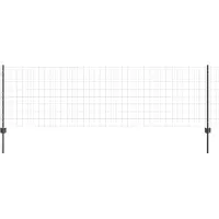 vidaXL Euro-hek met palen 10 x 0,8 m PVC-Coated Staal Grijs Mesh