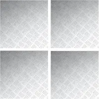 vidaXL Trapmatten 4 st 50 x 50 cm Zilver Aluminium Vierkant