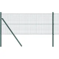 vidaXL gelast draadhek met grondbevestiging 100 x 0,5 m Groen Mesh