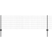 vidaXL Euro-hek met palen 50 x 0,6 m PVC-Coated Staal Grijs Mesh