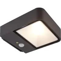 MEGATRON Wandia LED-zonne-wandlamp, sensor, zwart, Aluminium, solar buitenlamp
