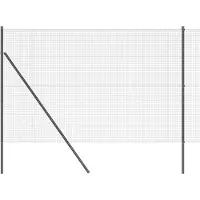 vidaXL gelast draadhek met grondbevestiging 25 x 1,5 m Grijs Mesh