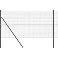 vidaXL gelast draadhek met grondbevestiging 50 x 1,2 m Grijs Mesh