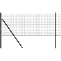 vidaXL gelast draadhek met grondbevestiging 50 x 0,4 m Grijs Mesh