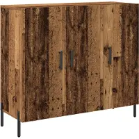 vidaXL Dressoir 90x34x80 cm bewerkt hout oud houtkleurig
