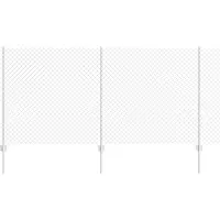 vidaXL gaashek met palen 10 x 1,2 m Gegalvaniseerd staal Zilverkleurig
