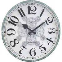 Nextime NE-3282WI Gear Klok Henry 50 cm + Bewegende Tandwielen Wit