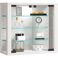 VCM VitrosaS vitrinekast wandmontage 2 glazen deuren wit.