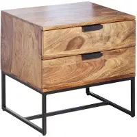 Wohnling Nachtkastje sheeshamhout metaal 50 cm