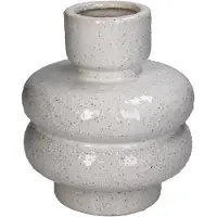 HD Collection Vaas Patou Rond Wit Keramiek - Sfeervolle Interieur Decoratie