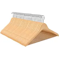 Hoppa! - Houten kleerhangers - kledinghangers - set van 30 met antislip broekspijpen en een 360° draaibare haak