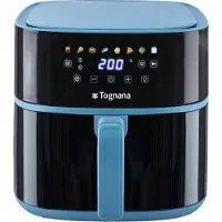 Tognana Porcellane D2DFA05IRZU friteuse Enkel 8 l Vrijstaand 2000 W Heteluchtfriteuse Zwart, Blauw