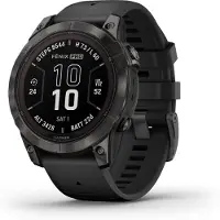 Garmin - fenix 7 Pro Sapphire Solar, Carbon Grey Titanium w/Black Band