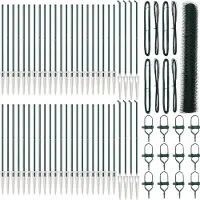 vidaXL zeshoekig gaasgek met palen 100 x 1,2 m PVC-Coated Staal Groen