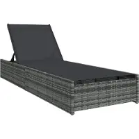 vidaXL Ligstoel Grijs 200.5 x 70 x 75 cm poly rattan