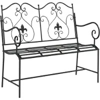 vidaXL Tuinbank 2 -Seater 104 x 54 x 93 cm Staal Zwart