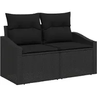 vidaXL Tuin Sofa met kussen met opslag 123 x 62 x 69 cm poly rattan