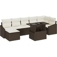 vidaXL Tuinbank Set 8 st Bruin en Crème