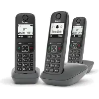 Gigaset AS490 Trio Analoge-/DECT-telefoon Nummerherkenning Zwart