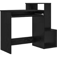 vidaXL Bureau Zwart Eiken 106 x 41 x 88.5 cm Bewerkt hout