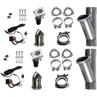 Granatelli Motor Sports Granatelli 2.25in Alum Mild Steel Electronic Dual Slip Fit Exhaust Cutout w/Band Clamps