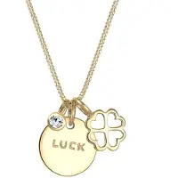 Elli Halsketting Verguld 925 Sterling Zilver Luck klaverblad
