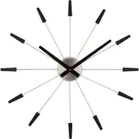 Nextime - 2610ZW - Wandklok - 58cm - zwart - Plug Inn