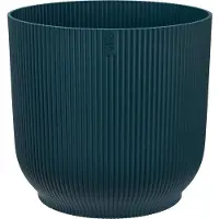 Elho Vibes Fold Rond Wielen 35 - Bloempot voor Binnen - 100% Gerecycled Plastic - Ø 34.9 x H 32.4 cm - Diepblauw