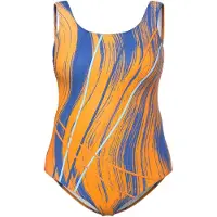 Ulla Popken Badpak navy / lichtblauw / oranje