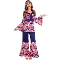 Amscan Hippieskostuum Dames Polyester Roze/paars Maat M