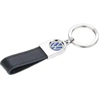 Troika sleutelhanger Volkswagen met leer - VW lederen sleutelhanger - Luxe Volkswagen Logo Strap Sleutelhanger - super leuk kado om te geven