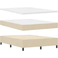 vidaXL Boxspring bed met hoofdeinde Crème 140 x 200 cm Stof