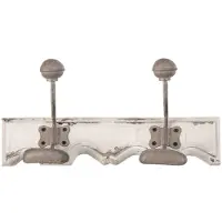 Clayre & Eef Wandkapstok 2 Haken 23x6x10 cm Wit Hout