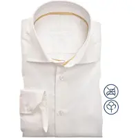 Ledub Slim Fit Overhemd ecru, Effen