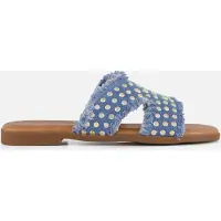 Ann Rocks Denim Slippers blauw Synthetisch Maat 38