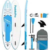 LifeGoods SUP Board Tandem - 2 Personen - 220 KG Draagkracht - 381 x 86 cm - Opblaasbaar - Compleet Sup pakket - Sky Blue