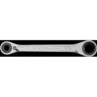 SW-Stahl 03580L ringratelsleutel 4 in 1 SW 10, 13, 17, 19 mm met schakelfunctie en slanke ratelkop I ringratel I 72 tanden I rechte vorm I ratelsleutel I ratelringsleutel